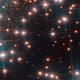 La agrupación de pequeñas estrellas en esta foto pertenecen a la galaxia recien descubierta Bedin I, mientras que las estrellas grandes en el fondo pertenecen al cúmulo globular NGC 6752.